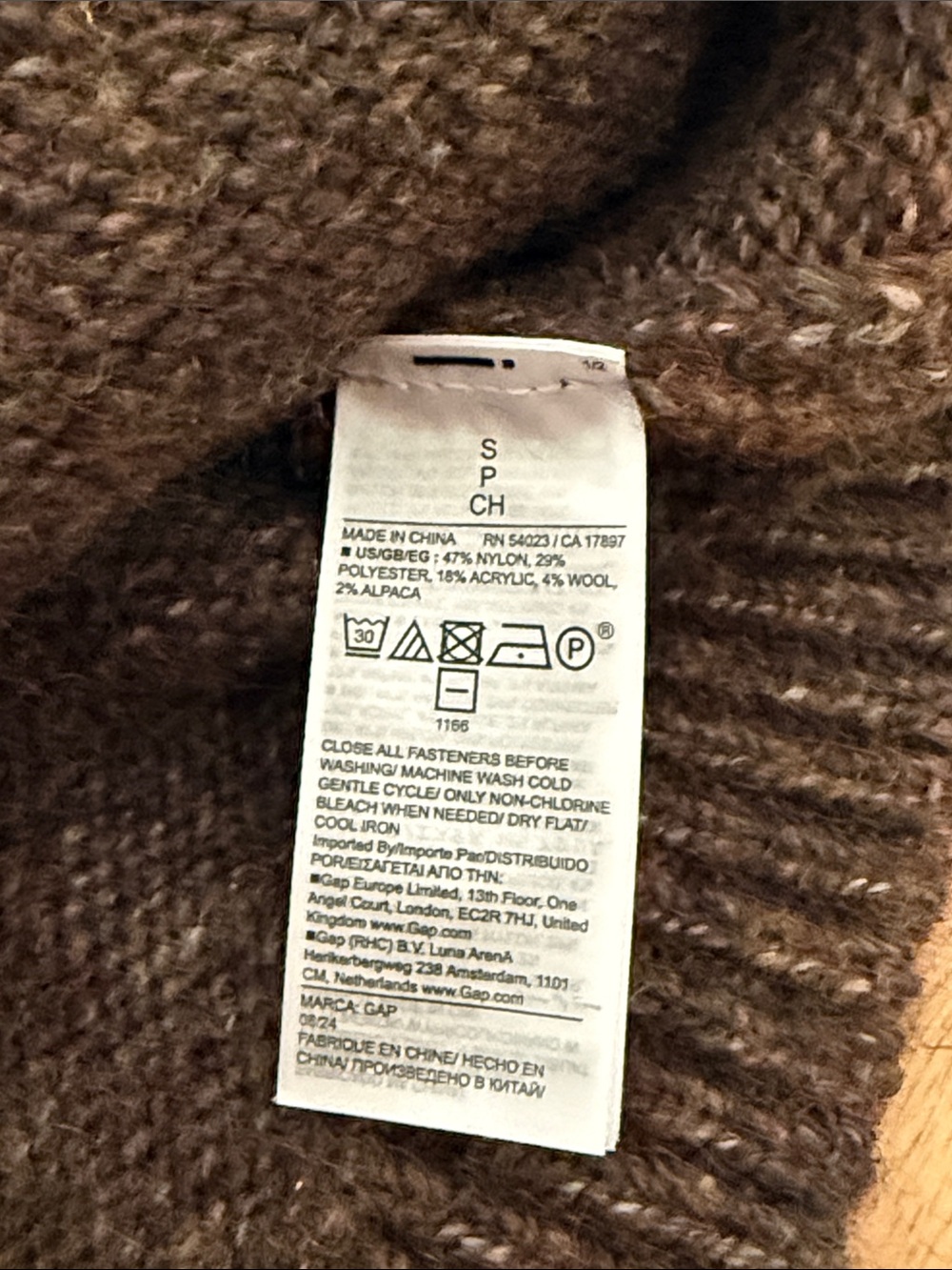 GAP Brown and Cream Fair Isle Button-Up Cardigan - Picture 8 of 15